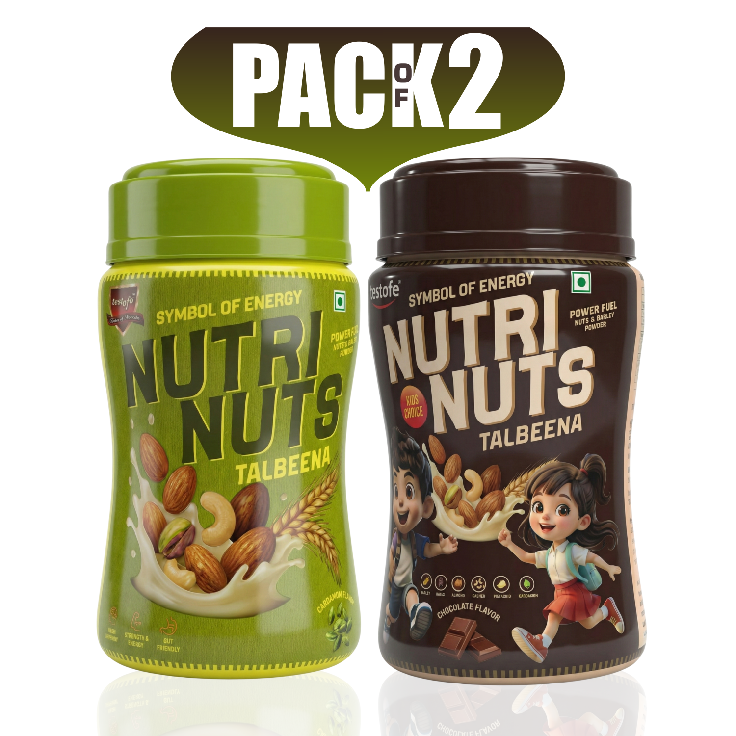 NutriNuts Talbeena – Pack of 2 (Cardamom + Chocolate Kids Special)