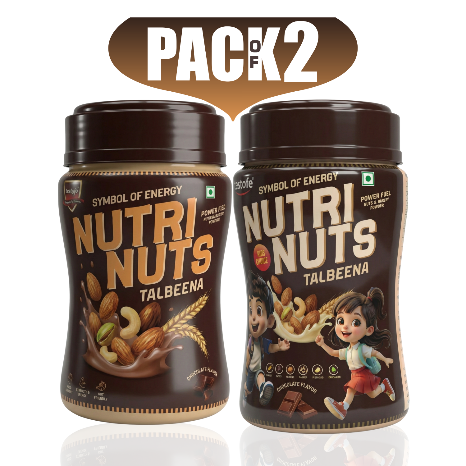 NutriNuts Talbeena – Pack of 2 (Chocolate Classic + Chocolate Kids Special)