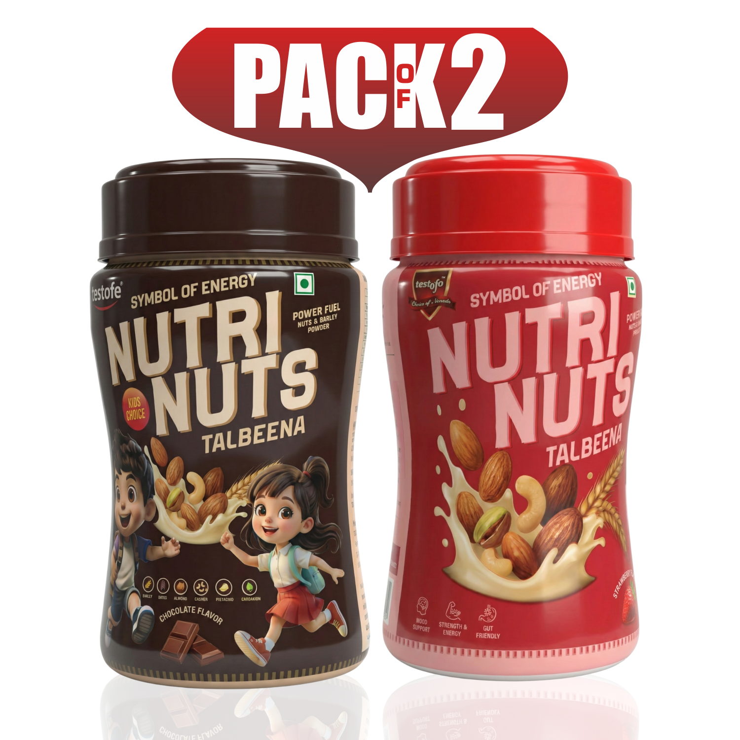 NutriNuts Talbeena – Pack of 2 (Chocolate Kids Special + Strawberry Special)