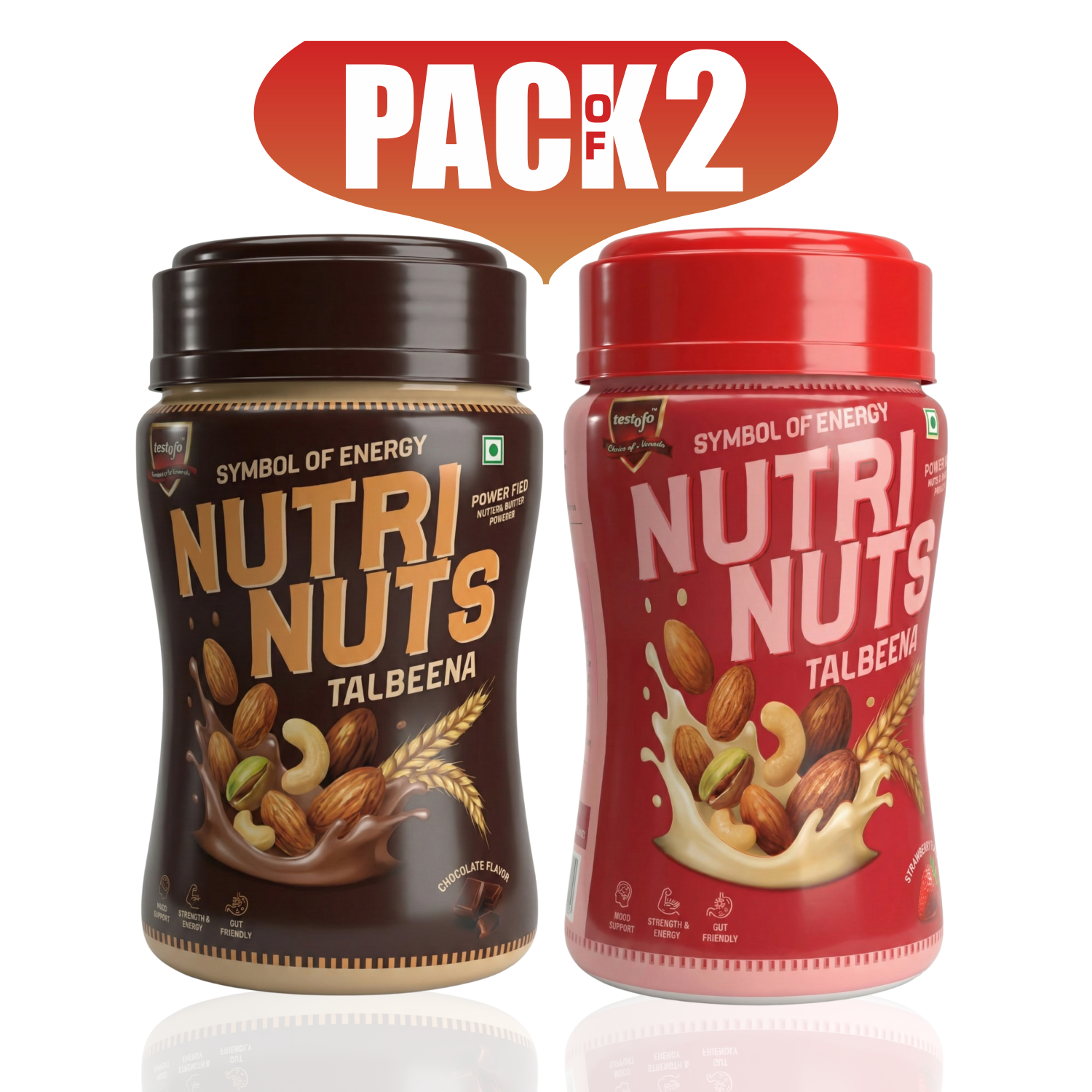 NutriNuts Talbeena – Pack of 2 (Chocolate Classic + Strawberry Special)